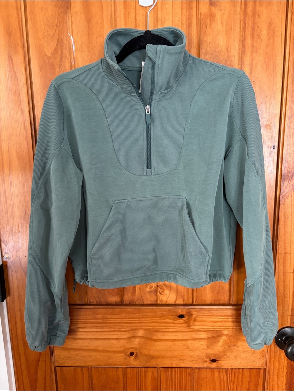 Lululemon Brushed Softstreme half zip Sweatshirt cropped jasper Green 4